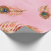 Papier Cadeau Motif d'aquarelle transparente avec plis de paon d (Coin)