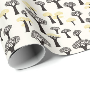 Papier Cadeau Motif d'arbre baobab fantaisiste