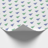 Papier Cadeau Motif d'arbre d'aquarelle bleu et vert (Coin)