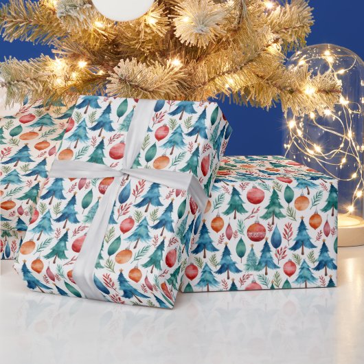 Papier Cadeau Motif d'arbre de Noël (Vacances)
