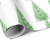 Papier Cadeau Motif d'arbre de Noël (Coin rond)