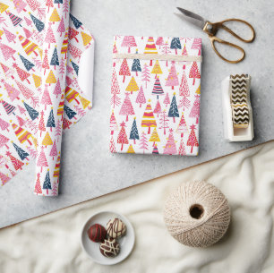 Papier Cadeau Motif d'arbre de Noël à bonbons