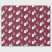 Papier Cadeau Motif d'arbre de Noël blanc de Bourgogne (Plat)