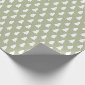 Papier Cadeau Motif d'arbre de Noël blanc vert (Coin)