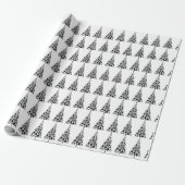 Papier Cadeau Motif d'arbre de Noël noir moderne (Déroulé)