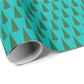 Papier Cadeau Motif d'arbre de Noël simple (Coin rond)