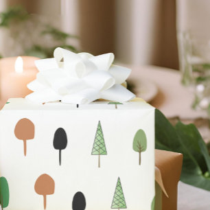 Papier Cadeau Motif d'arbre minimaliste de la forêt fantaisiste