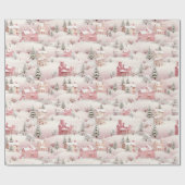 Papier Cadeau Motif d'arbre rose vintage (Plat)