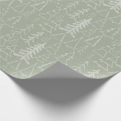 Papier Cadeau Motif d'arbre vert Sage (Coin)