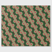Papier Cadeau Motif d'art abstrait funky rétro chic avec vagues (Plat)