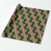 Papier Cadeau Motif d'art abstrait funky rétro chic avec vagues (Déroulé)