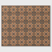 Papier Cadeau motif d'art de bloc de patchwork géométrique vinta (Plat)