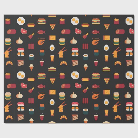 Papier Cadeau Motif d'art en pixel sans soudure, textures de tis (Plat)
