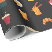 Papier Cadeau Motif d'art en pixel sans soudure, textures de tis (Coin rond)