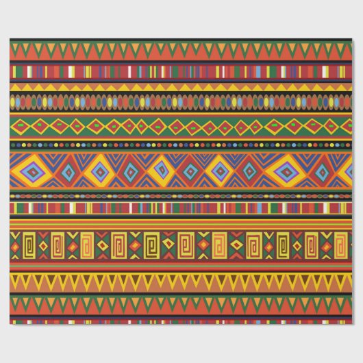 Papier Cadeau Motif d'art ethnique en Afrique (Plat)