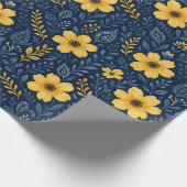 Papier Cadeau Motif d'art floral méditerranéen élégant (Coin)