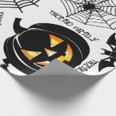 Papier Cadeau Motif d'art Halloween Black Scary Citrouille perso (Coin)