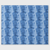 Papier Cadeau Motif d'art marbré Azure Cobalt Blue White Agate (Plat)