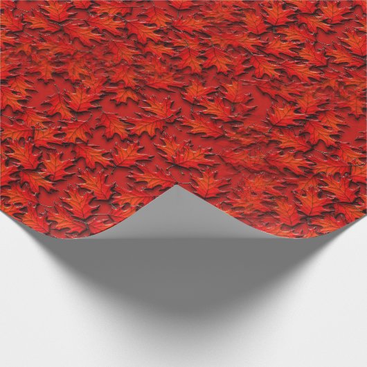 Papier Cadeau Motif d'art naturel Feuille chêne (Coin)