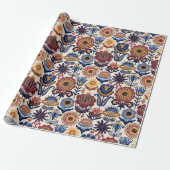 Papier Cadeau Motif d'art populaire (Déroulé)
