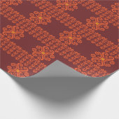 Papier Cadeau Motif d'art populaire lituanien rouge et orange (Coin)