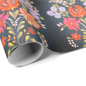 Papier Cadeau Motif d'art populaire sud-hongrois (Coin rond)