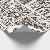 Papier Cadeau Motif d'art tropical autochtone hawaïen (Coin)