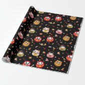Papier Cadeau Motif daruma mignon (Déroulé)