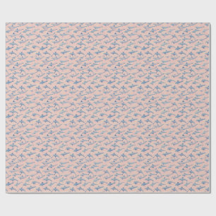 Papier Cadeau Motif dauphin aquarelle côte plage océan