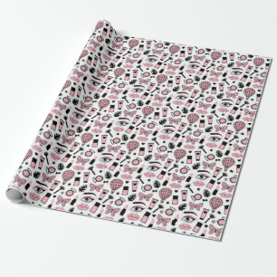 Papier Cadeau Motif d'autocollant de maquillage