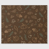 Papier Cadeau Motif d'automne (Plat)