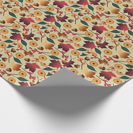 Papier Cadeau Motif d'automne coloré (Coin)