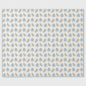 Papier Cadeau Motif d'automne du Citrouille bleu mou Eucalyptus (Plat)