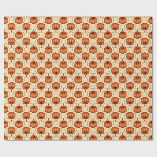 Papier Cadeau Motif d'automne du Citrouille orange Curvy (Plat)