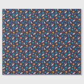 Papier Cadeau Motif d'aventure spatiale colorée - Rockets, P (Plat)