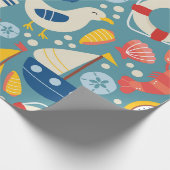Papier Cadeau Motif d'aventures nautiques (Coin)