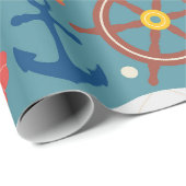 Papier Cadeau Motif d'aventures nautiques (Coin rond)