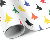 Papier Cadeau Motif d'avion F-15E Colours de l'escadron (Coin rond)
