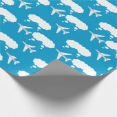 Papier Cadeau Motif d'avion Sky Blue (Coin)