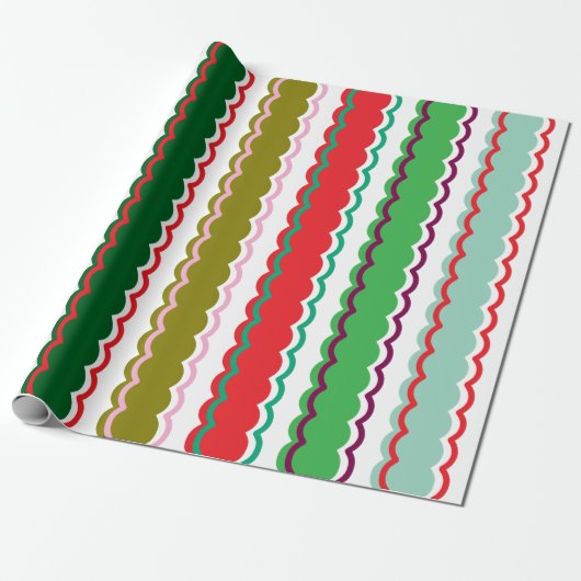 Papier Cadeau Motif de à bascule rose et vert (Déroulé)