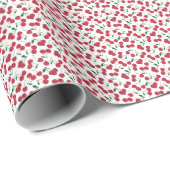 Papier Cadeau motif de baies rouges (Coin rond)