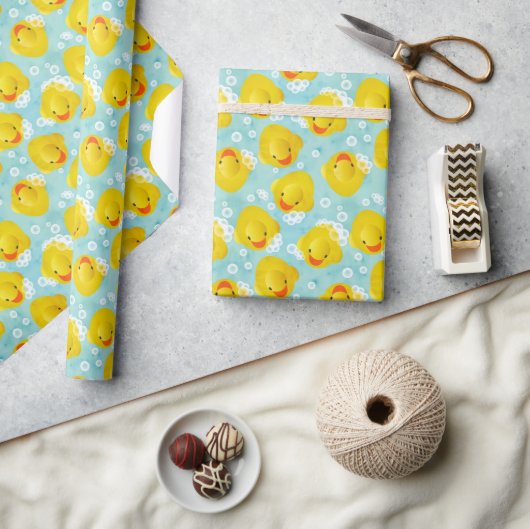 Papier Cadeau Motif de bain canards en caoutchouc (Artisanat)