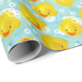 Papier Cadeau Motif de bain canards en caoutchouc (Coin rond)