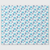 Papier Cadeau Motif De Baleines, Beaux Baleines, Baleines Bleues (Plat)