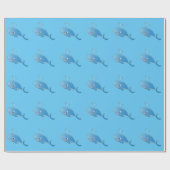 Papier Cadeau Motif de baleines - Papier à enveloppement brillan (Plat)