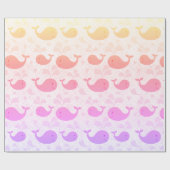 Papier Cadeau Motif de baleines roses mignonnes (Plat)