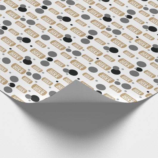 Papier Cadeau Motif de balise et de points Gold "Class Of" (Coin)