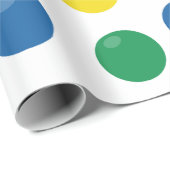 Papier Cadeau Motif de balle coloré (Coin rond)