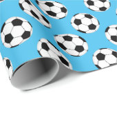 Papier Cadeau Motif de balle de football (Coin rond)
