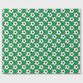 Papier Cadeau Motif de balle de football vert (Plat)